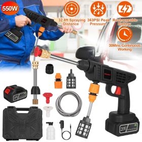 Cordless Pressure Washer Portable Electric Power Washer High Pressure Water Sprayer 363PSI Car Washer Cleaner with 12000mAh 21V Rechargeable Batt