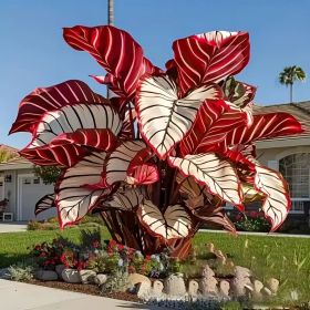 "Bi-Color Artificial Leaves 200pcs - No Fade Garden & Flower Decoration"