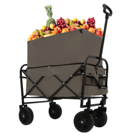 Minimeetall Multi-use Bag,Collapsible Foldable Wagon Cart Beach Wagon Heavy Duty Utility Cart Utility Wagon Grocery Cart For For Camping 3pcs Pla (Option: Olive Green)