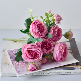 Korean Hand Holding Flowers, Wedding Bouquet, Home Bouquet (Color: PURPLE)