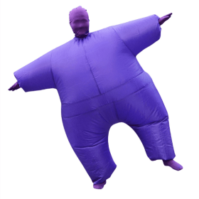 Inflatable Masquerade Costume Full Body Suit Air Blow Up Costumes Jumpsuit Suit (Color: PURPLE)