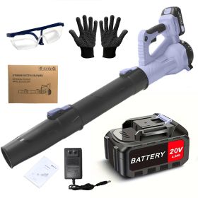 Cordless Leaf Blower 20V Electric Leaf Blower With4.0Ah Batteries And Fast Charger, Variable Speed, Turbo Mode, Battery Powered Handheld Leaf Blo (Color: PURPLE)