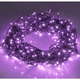 200pcs 66ft Halloween Fairy String Lights 8 Lighting Modes Mini Plug-in String Lights Indoor And Outdoor Christmas Garden Wedding Party Decoratio (Color: PURPLE)
