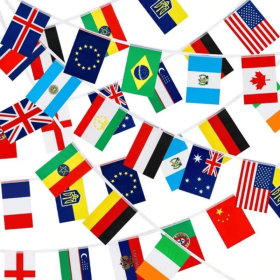 Countries String Flag International Bunting Banners World Flag Banner Decoration For Festivals Sports Clubs Bars Celebrations Party Decorations M (Option: Style1)