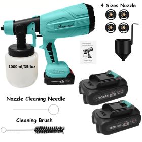 Paint Sprayer 200W High Power Electric Spray Paint With Adjustable Spray Width Knob 4 Nozzles,Easy To Clean For Paint Sprayer For Furniture Garde (Color: Blue)