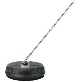 1 Set 15in High Pressure Flat Surface Cleaner 4000PSI Disc Power Washer Broom With 2 Washer Extension Wands 2Pc Replacement Nozzles (Color: Black)