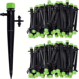 20pcs/50pcs Drip Emitters Perfect For 4/7mm Tube PE Pipe; 8 Holes; Adjustable 360 Degree Water Flow Irrigation Drippers On Stake For Flower Bed; (Quantity: 20pcs, Color: Green)