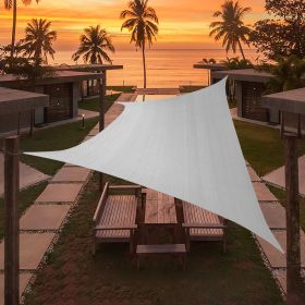 Artpuch Custom Size Light Gray Sun Shade Sail Triangle Canopy 185 GSM Durable Fabric UV Block Awning for Outdoor Patio Garden Backyard (Customize (Color: Light Gray, size: 14'x14')