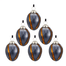 3 X 3 X 4.3 Egg Christmas Ball Ornament, Glass Decorative Hanging Ball Christmas Tree Ornaments For Holiday Party Decorations, Set Of 6 (Option: AS PIC)