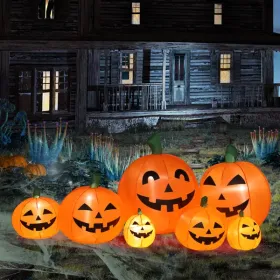 LED String Lights 7pcs Pumpkin Inflatable Halloween Decoration (Option: As picture)
